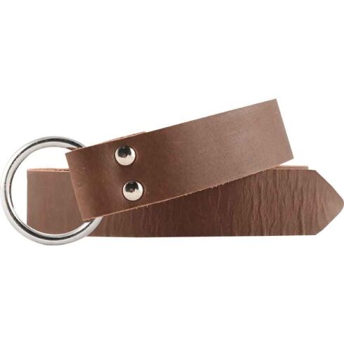 Leather Medieval Ring Belt - Brown