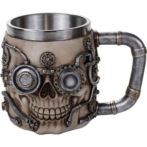 Steampunk Skull Tankard