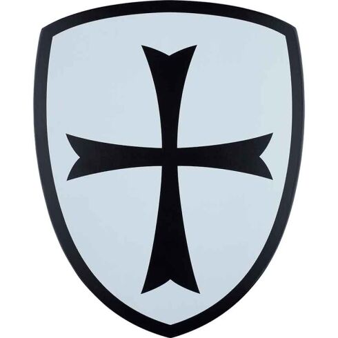 Mini Wooden White and Black Crusader Shield