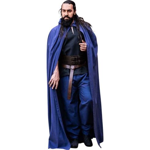 Gunnar Medieval Cotton Cloak - Blue