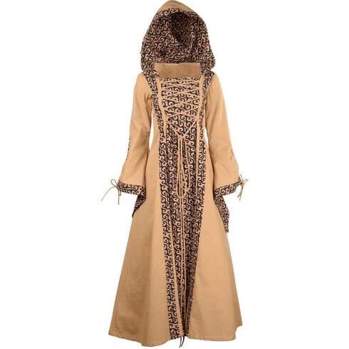 Brown Medieval Maiden Hooded Dress