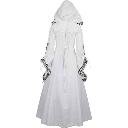 White Medieval Maiden Hooded Dress