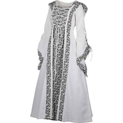 White Medieval Maiden Hooded Dress