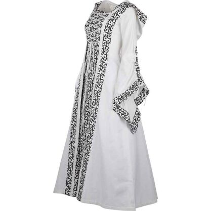 White Medieval Maiden Hooded Dress