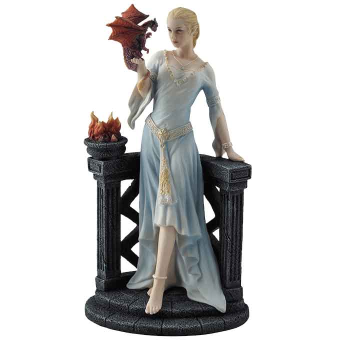 Maiden Admiring a Scarlet Dragon Hatchling