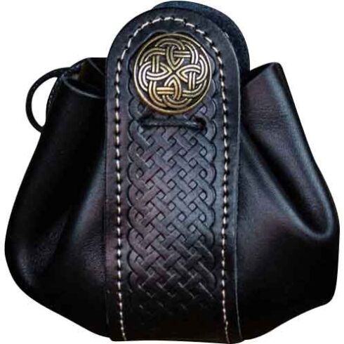 Large Wanderer Leather Pouch - Black