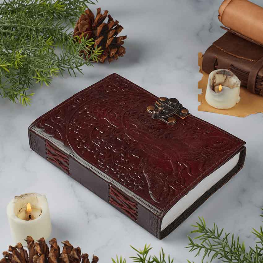 Wolves with Tree of Life Leather Journal