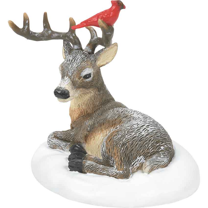 Cardinal Christmas Deer - Christmas Village Accessories by Department 56