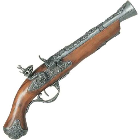 British Flintlock Blunderbuss Pistol Pewter