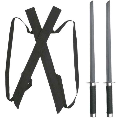 Black Twin Ninja Sword Set