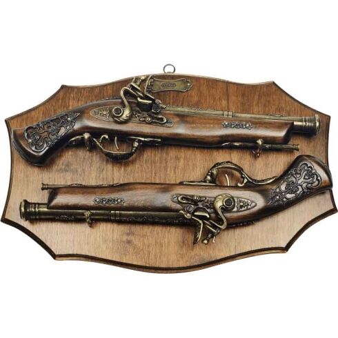 Dueling Flintlock Pistols with Plaque