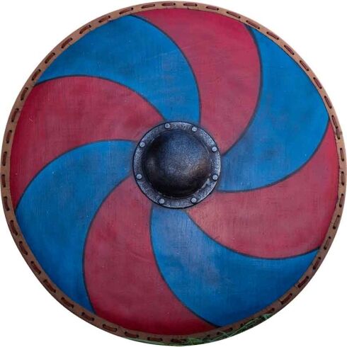 Gastir Viking LARP Shield - Blue/Red - 75 cm