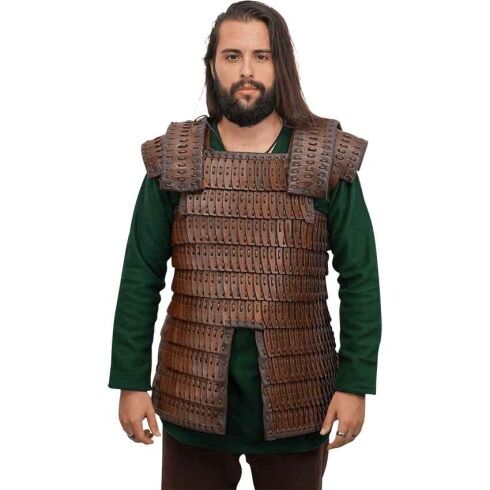 Leather Lamellar Body Armour - Brown